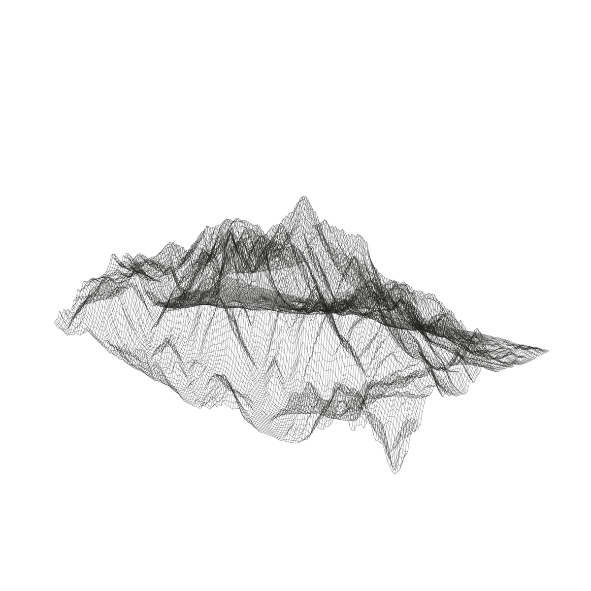 Cerro el Centinela, drawn as a wireframe terrain